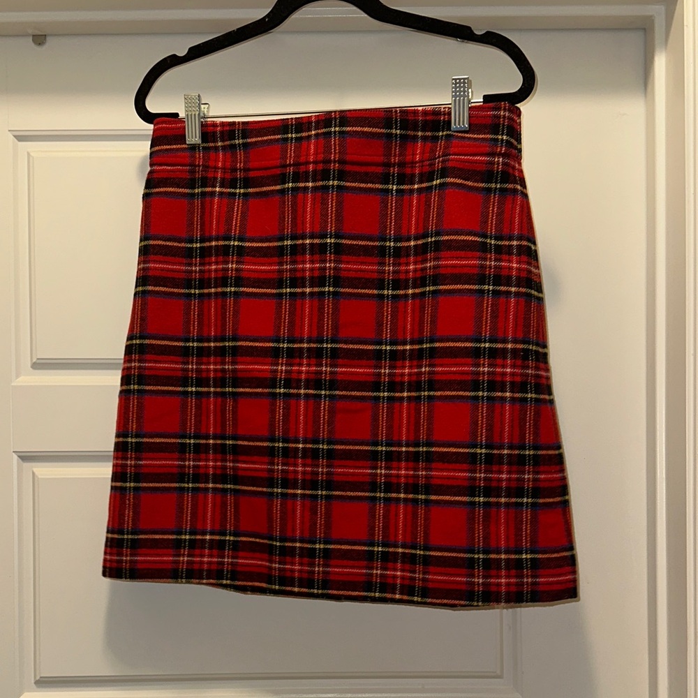 NWT JCREW Red Plaid Women's Skirt